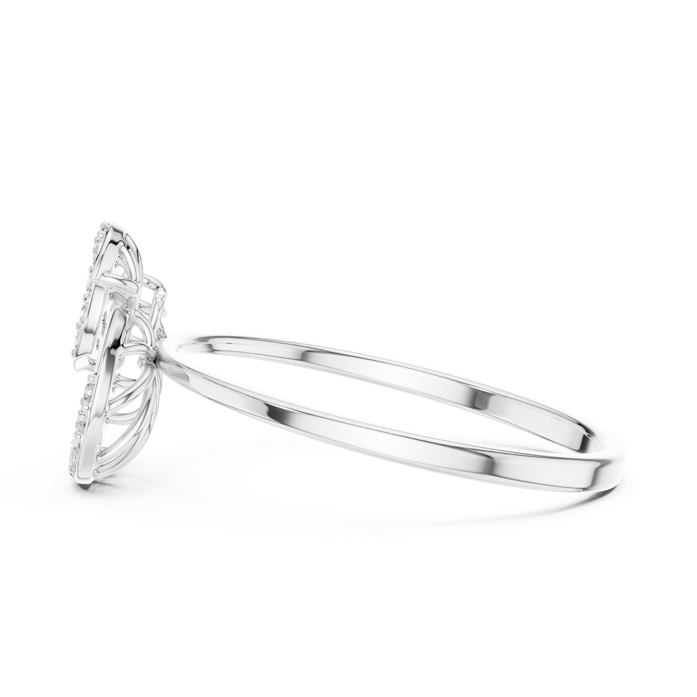 swirl spiral diamond ring with open filigree design