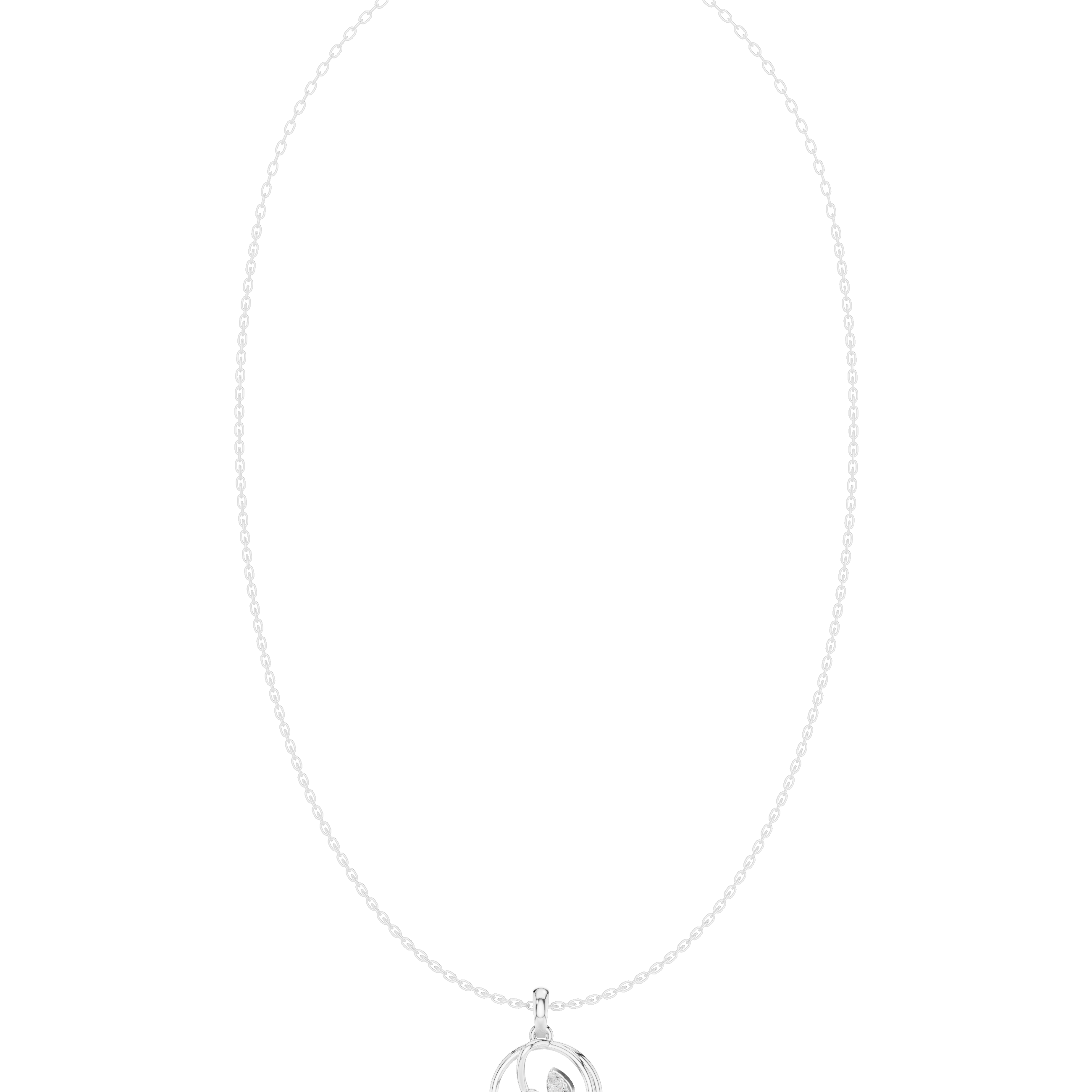 Swirl Knot Diamond Pendant Necklace