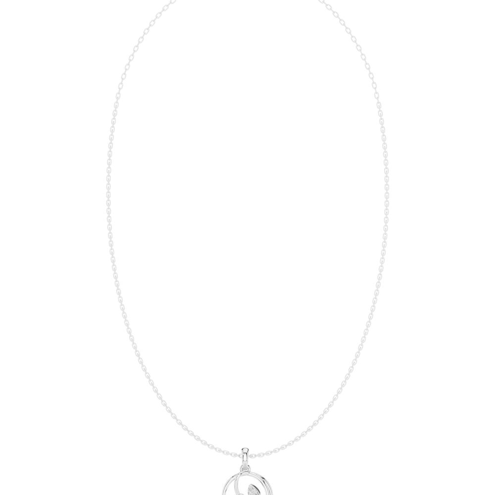 Swirl Knot Diamond Pendant Necklace