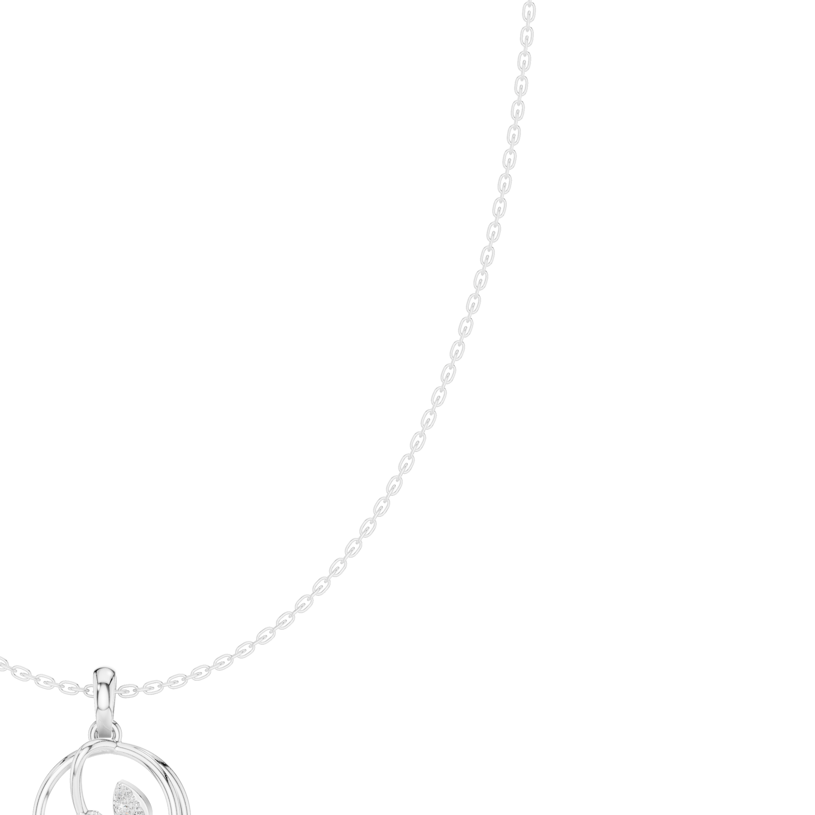 Swirl Knot Diamond Pendant Necklace