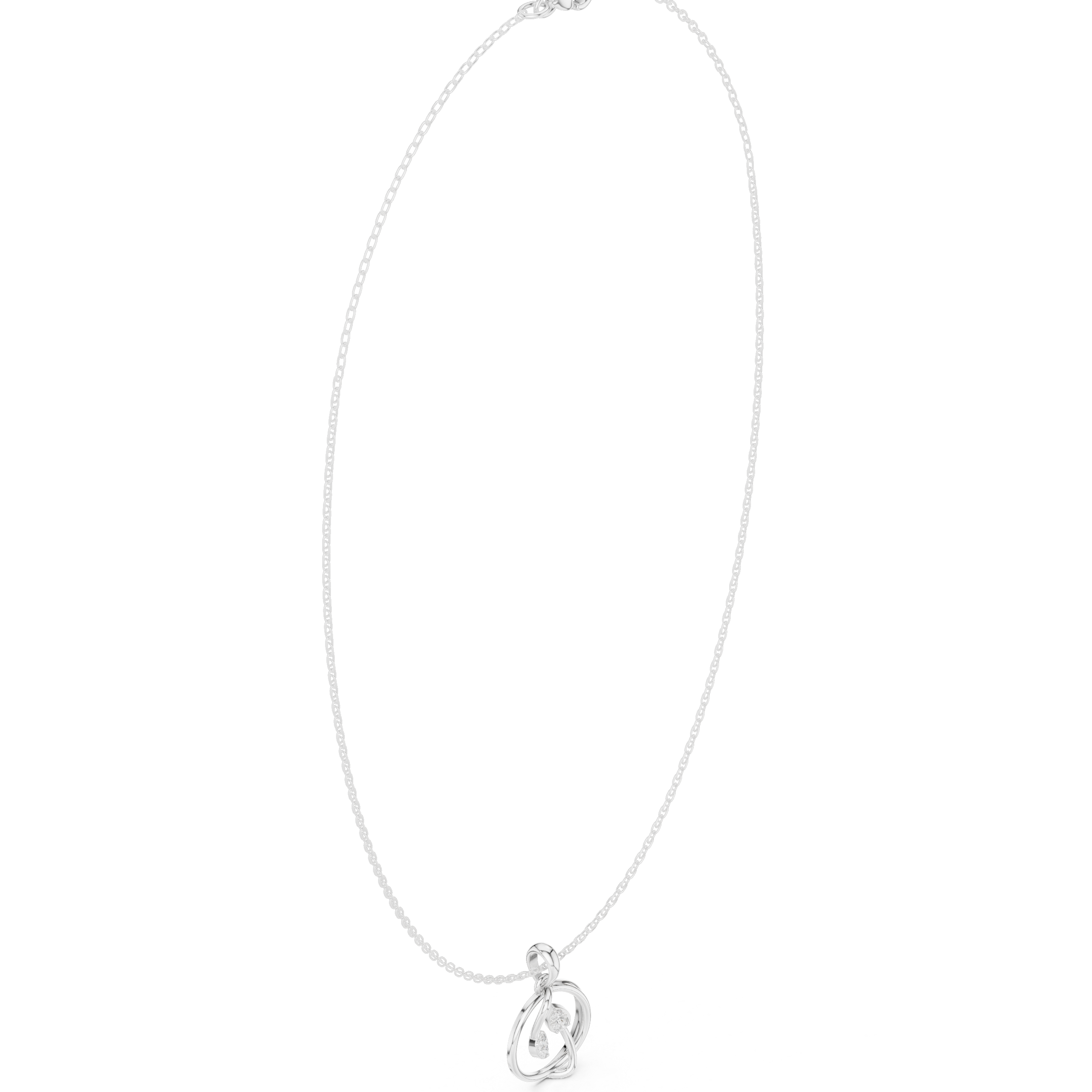Swirl Knot Diamond Pendant Necklace