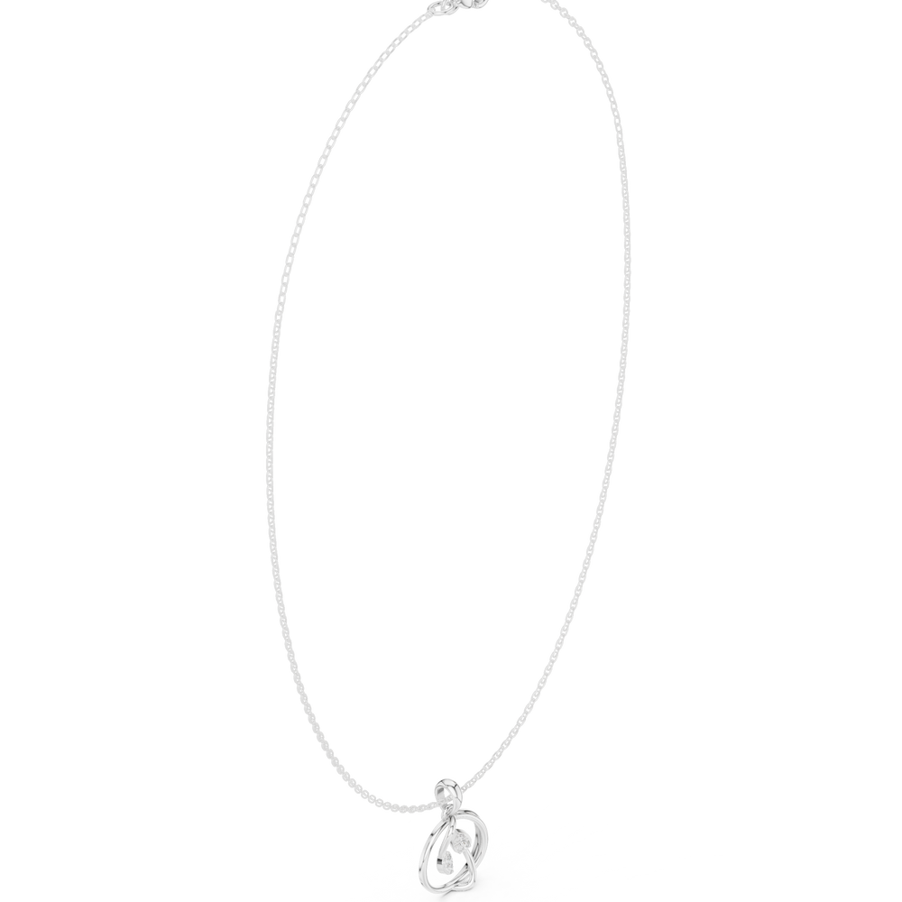 Swirl Knot Diamond Pendant Necklace