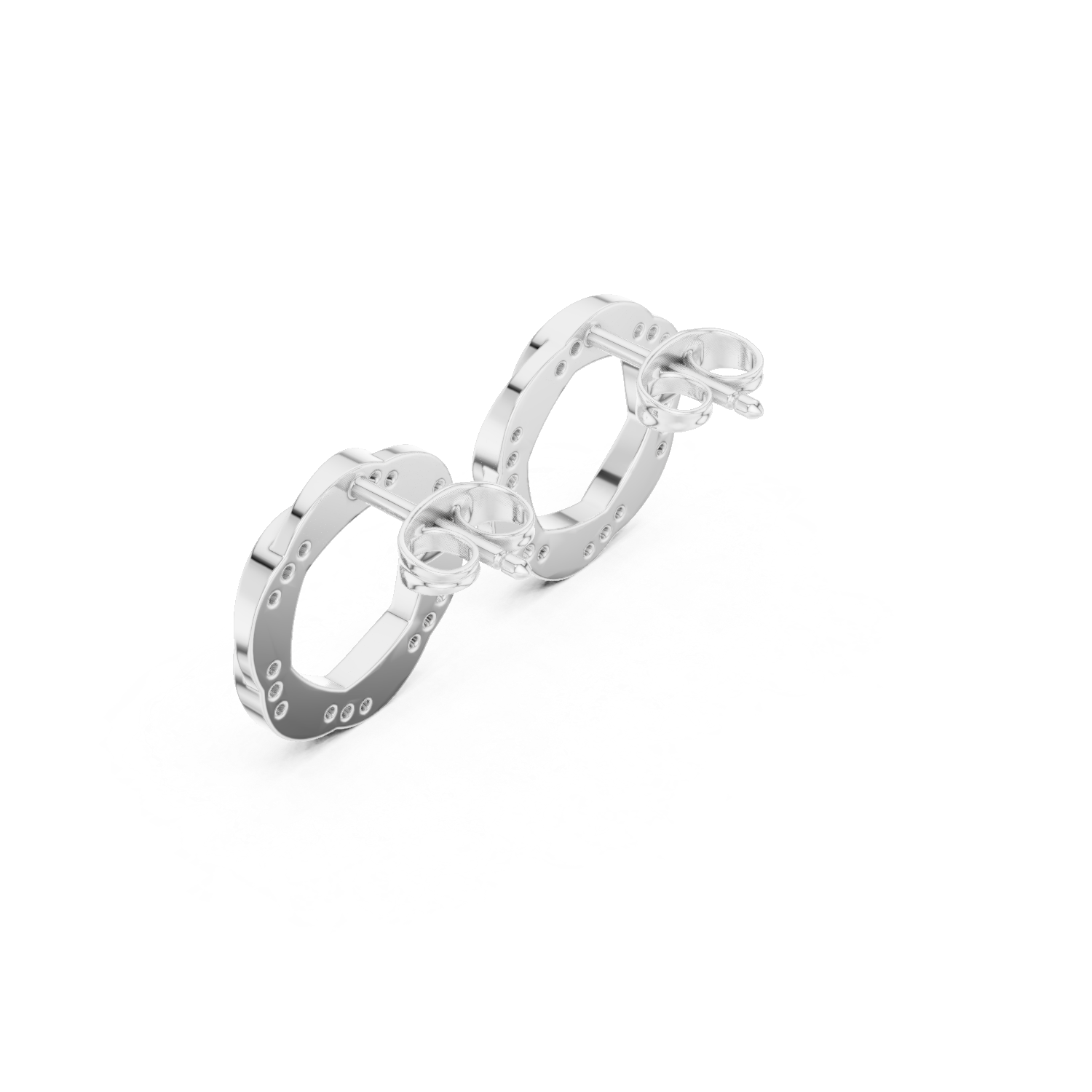 Twisted hoop pave diamond earrings with intertwined design and push back setting