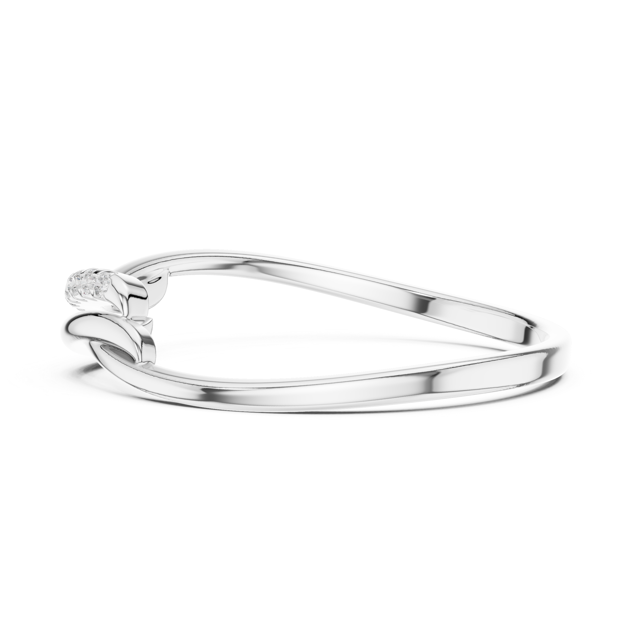 wave design diamond ring with twisted band