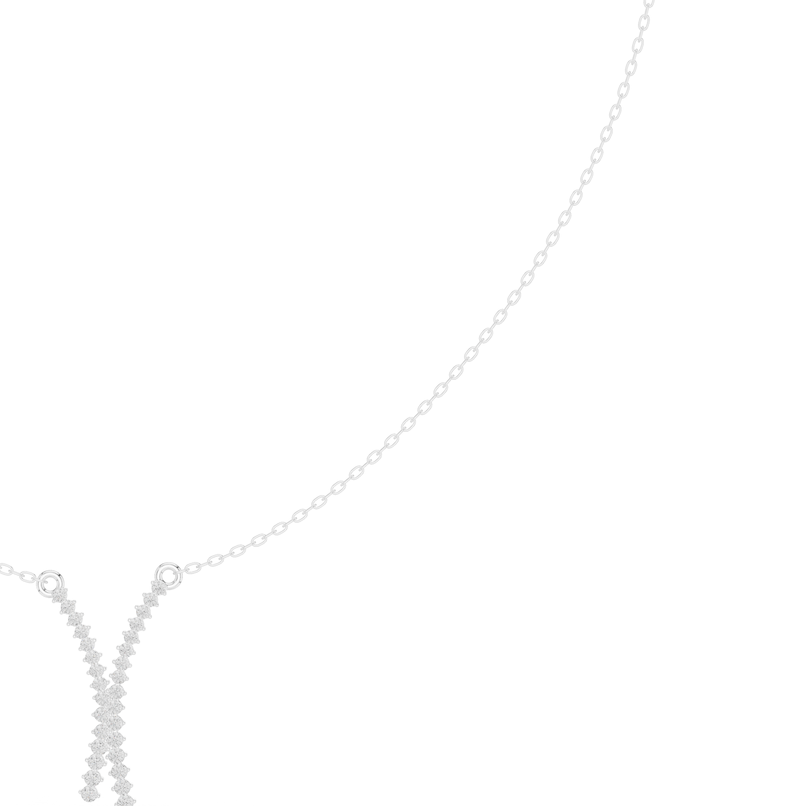 Zigzag X Shape Diamond Necklace