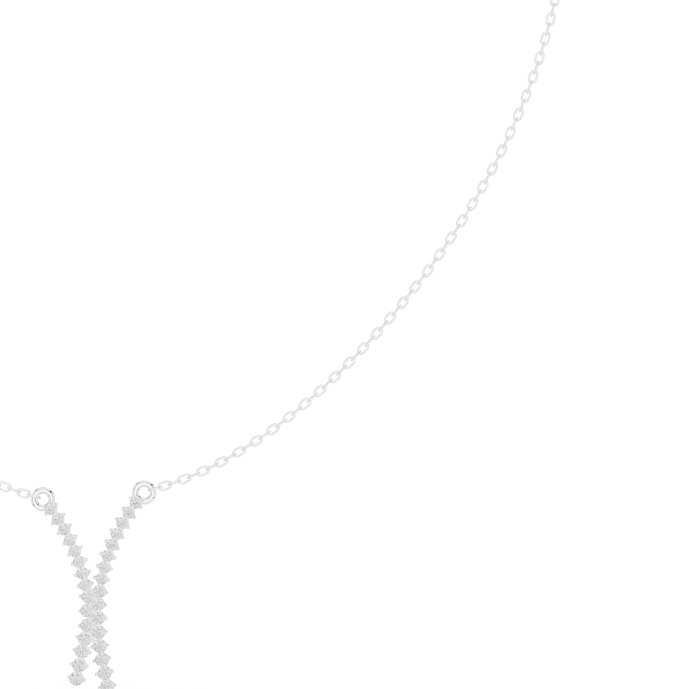 Zigzag X Shape Diamond Necklace