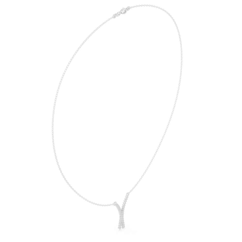 Zigzag X Shape Diamond Necklace